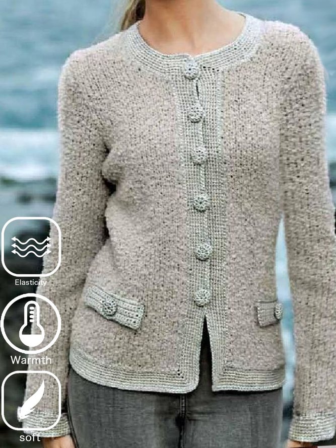 Loose Plain Casual Cardigan