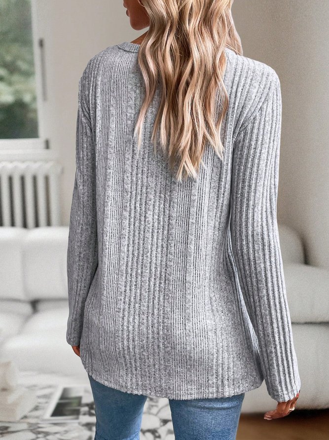 Knitted Casual Crew Neck T-Shirt