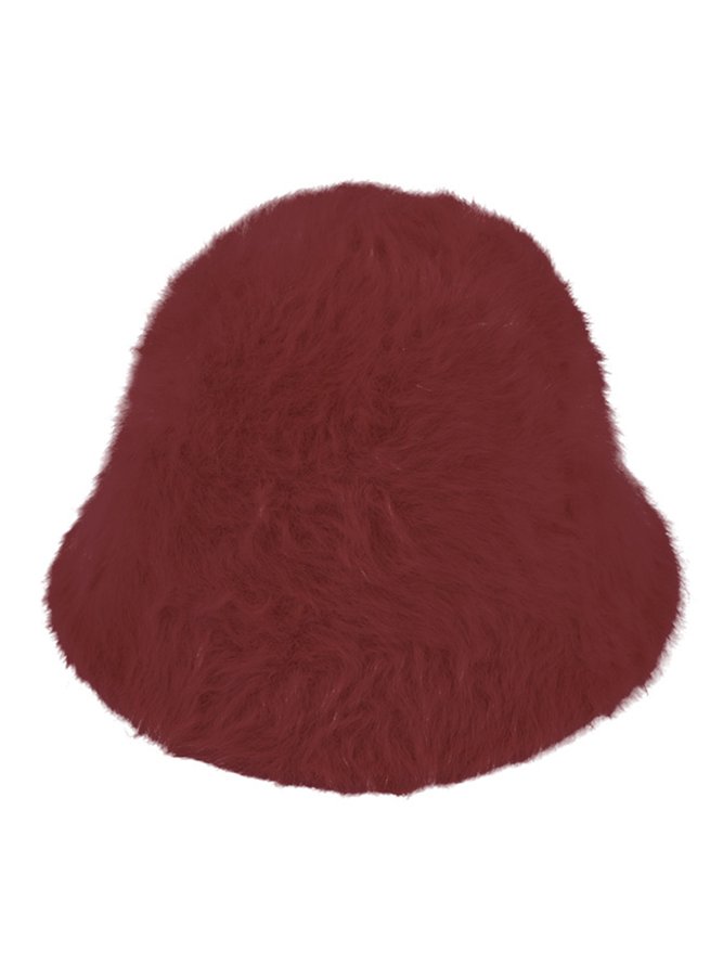 Women Casual Warm Faux Fur Bucket Hat