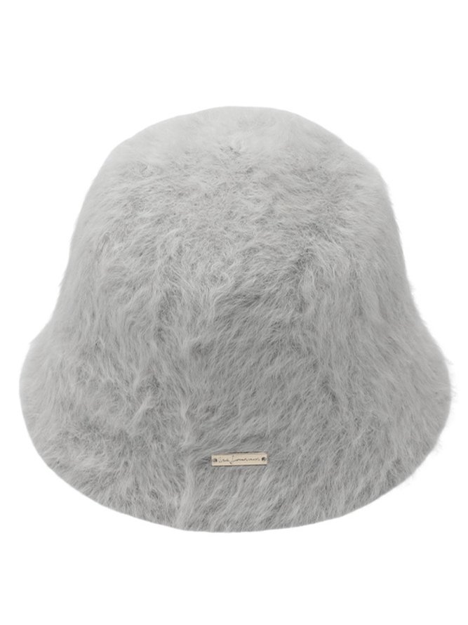 Women Casual Warm Faux Fur Bucket Hat
