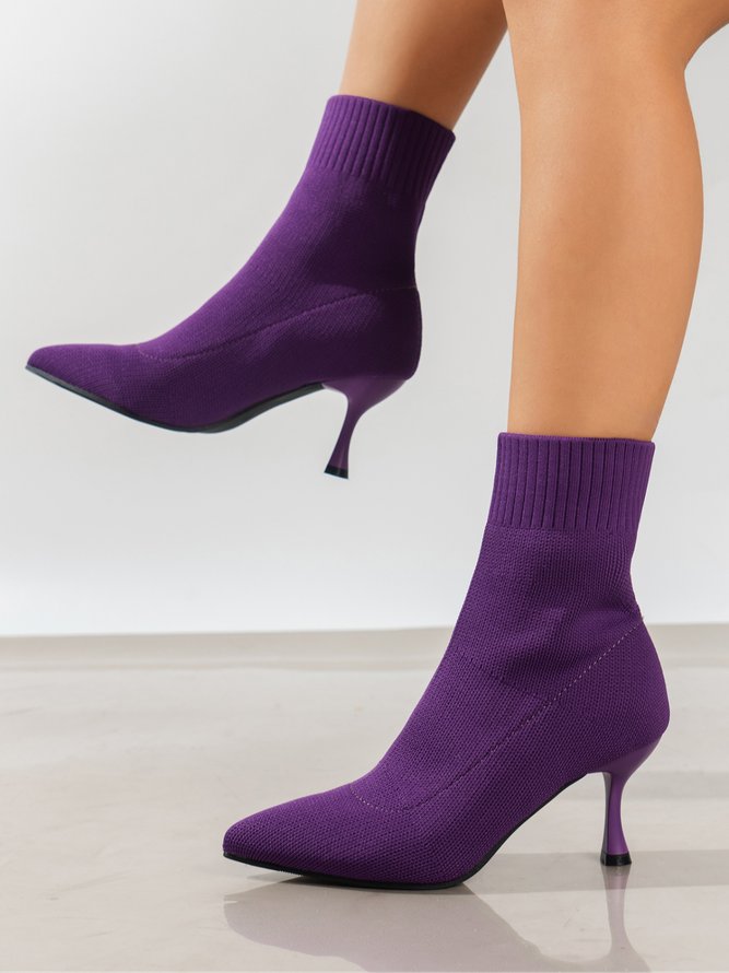 Women Minimalist High-Elastic Stiletto Heel Sock Boots