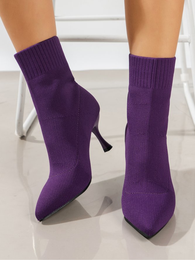 Women Minimalist High-Elastic Stiletto Heel Sock Boots