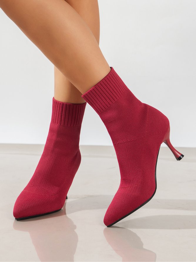 Women Minimalist High-Elastic Stiletto Heel Sock Boots