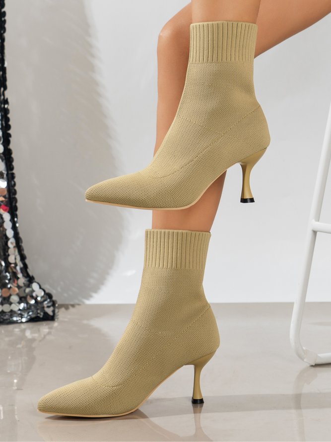 Women Minimalist High-Elastic Stiletto Heel Sock Boots