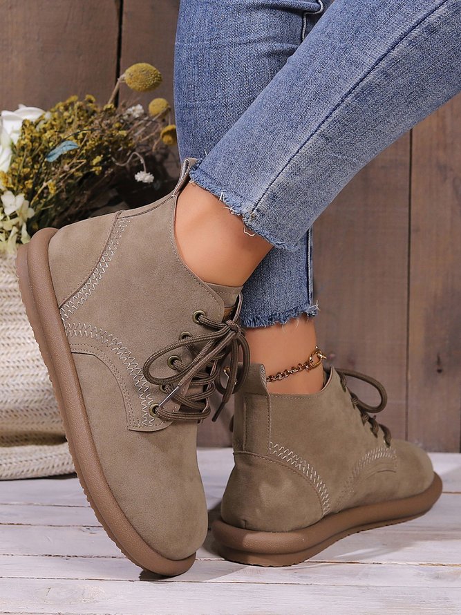 Women Vintage Wearable Lace-Up Classic Boots