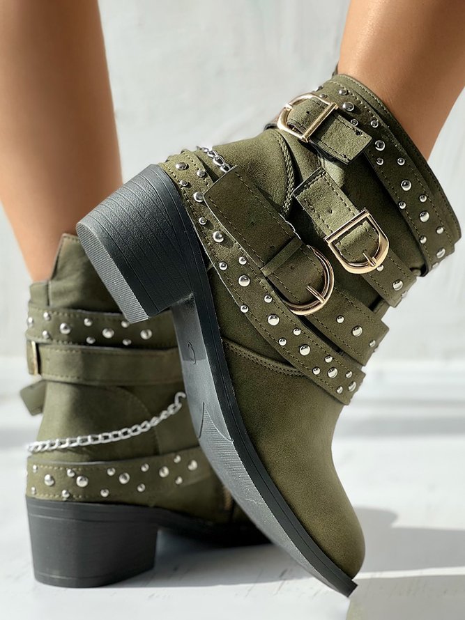 Casual Plain Pu Chelsea Boots