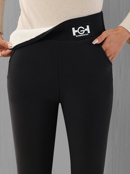 Knitted Casual Tight Plain Legging