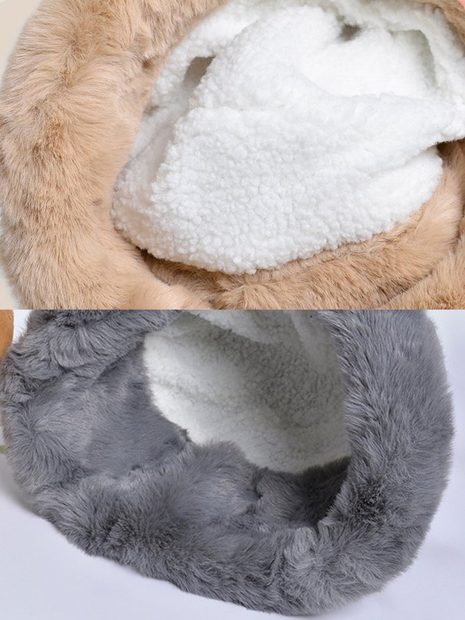 Women Outdoor Thicken Furry Bucket Hat