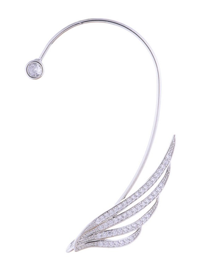 Sparkling Rhinestone Wing Ear Clip Hollow Out Ear Hook