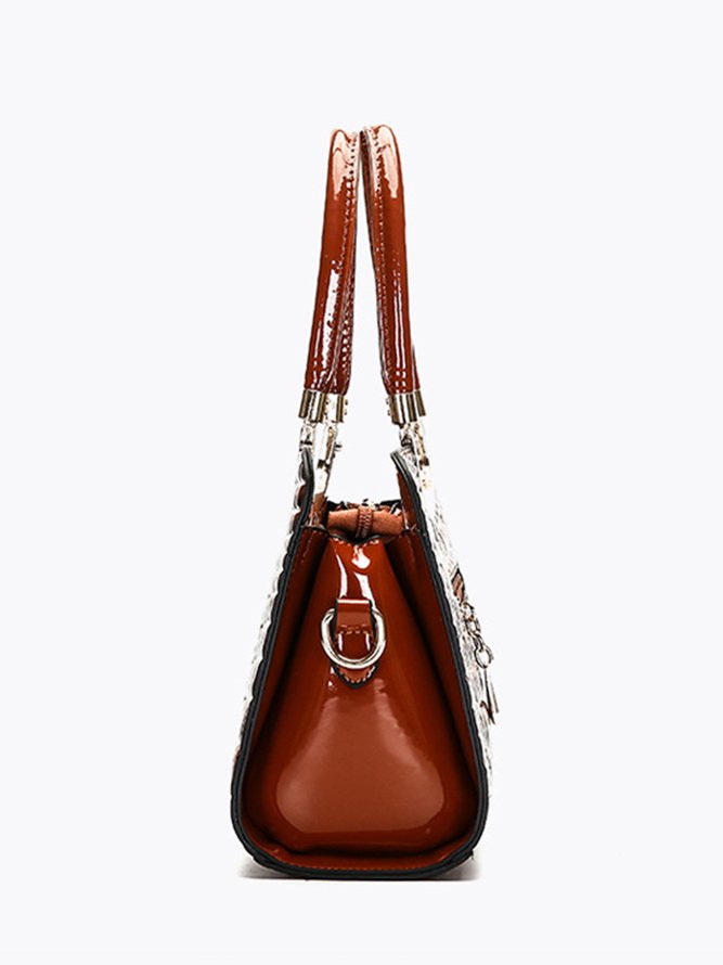 Crocodile Embossed Handbag Large Capacity Commuting Square Crossbody Bag