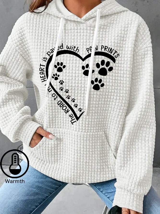 Plus size Jacquard Loose Casual Hoodie