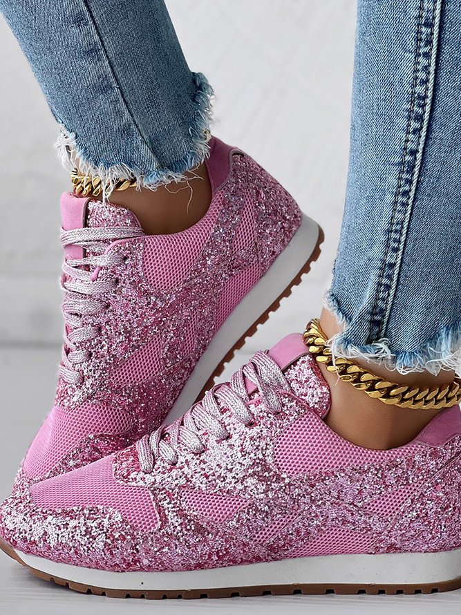 Plain Sports Glitter Christmas Casual Shoes