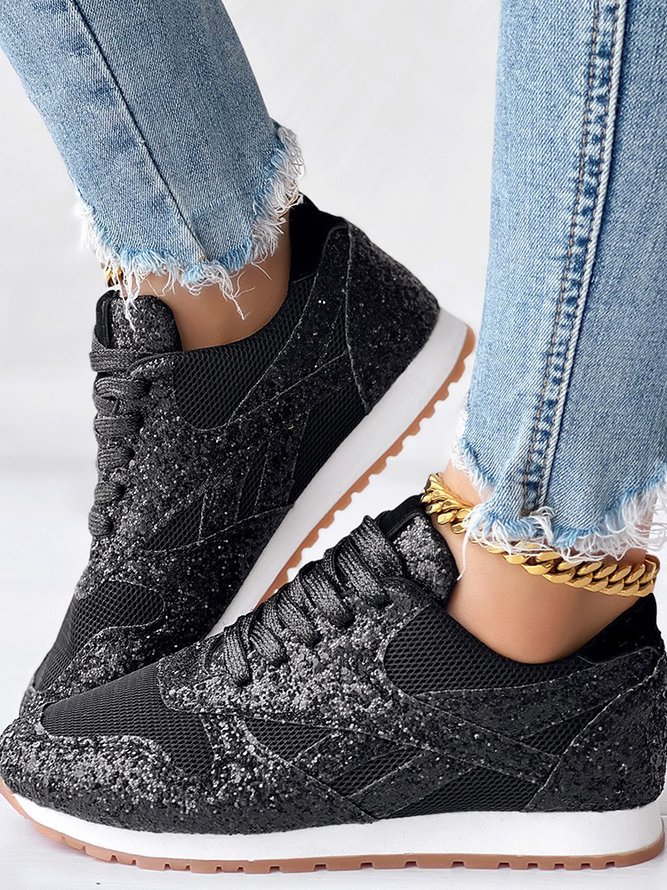 Plain Sports Glitter Christmas Casual Shoes