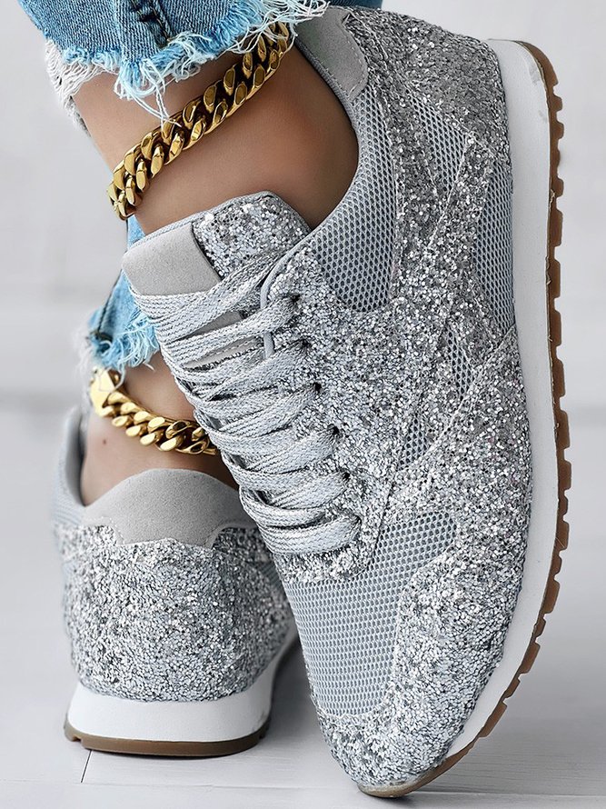 Plain Sports Glitter Christmas Casual Shoes