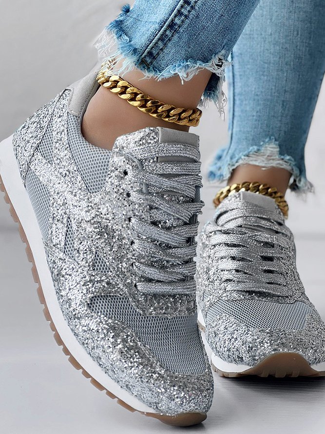 Plain Sports Glitter Christmas Casual Shoes