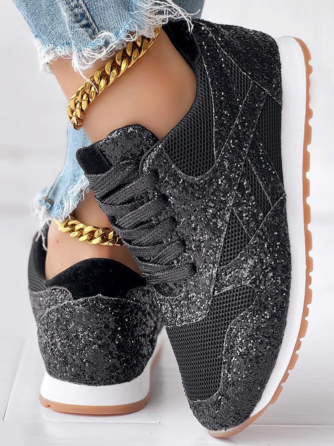 Plain Sports Glitter Christmas Casual Shoes