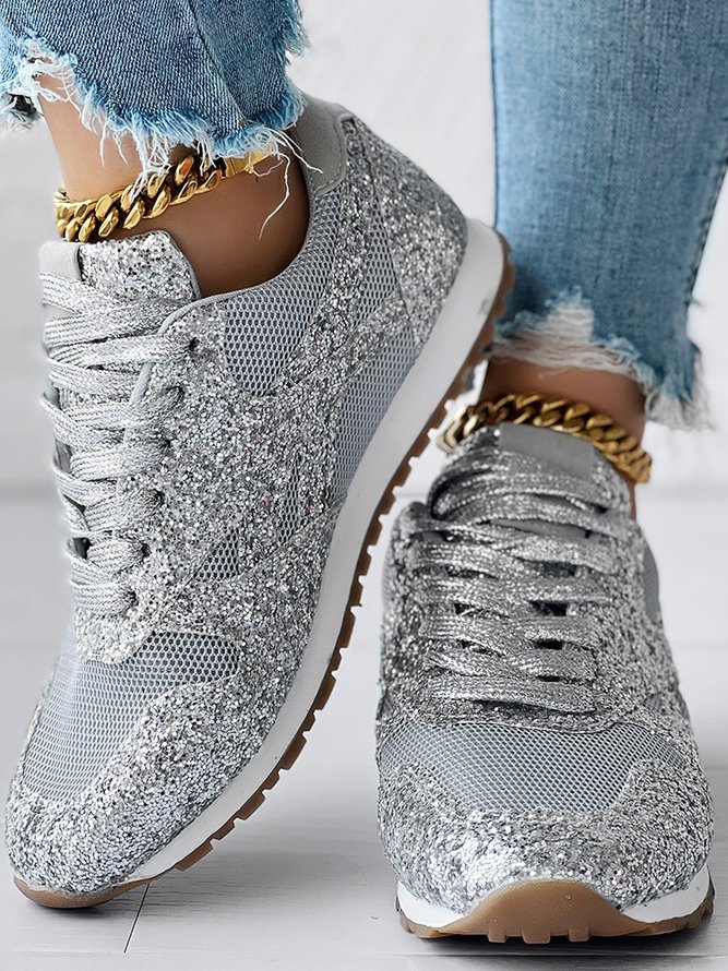 Plain Sports Glitter Christmas Casual Shoes