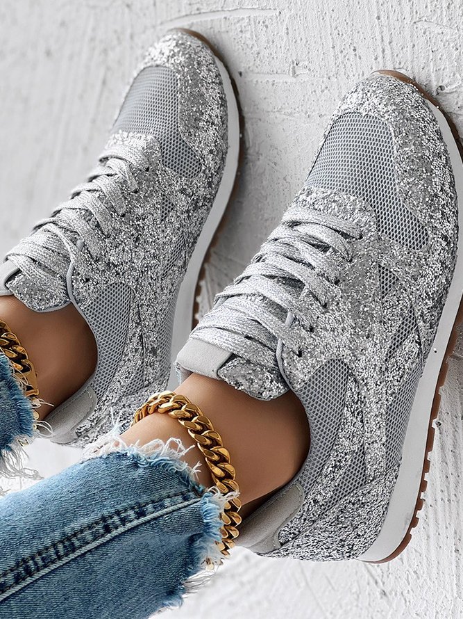 Plain Sports Glitter Christmas Casual Shoes