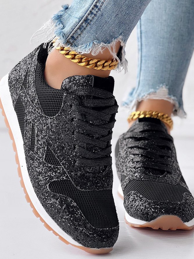 Plain Sports Glitter Christmas Casual Shoes