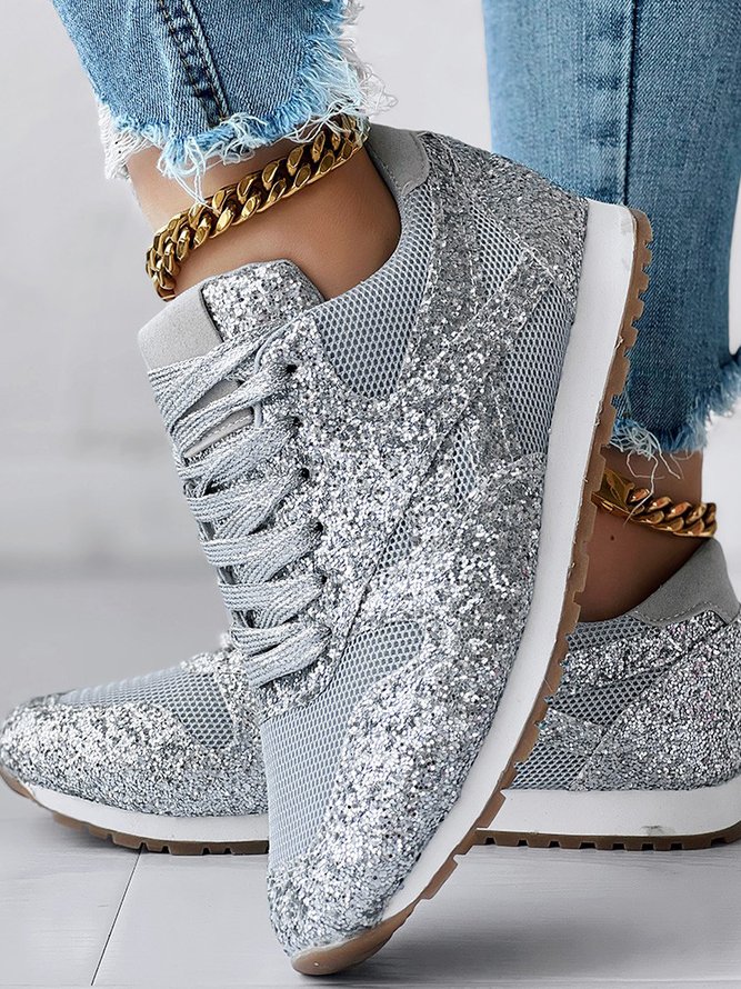 Plain Sports Glitter Christmas Casual Shoes