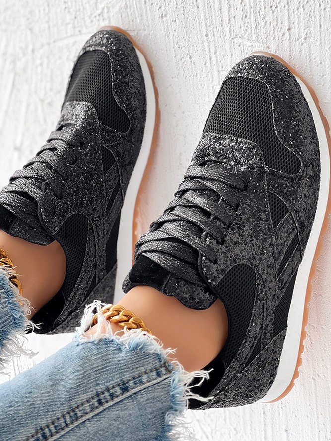 Plain Sports Glitter Christmas Casual Shoes