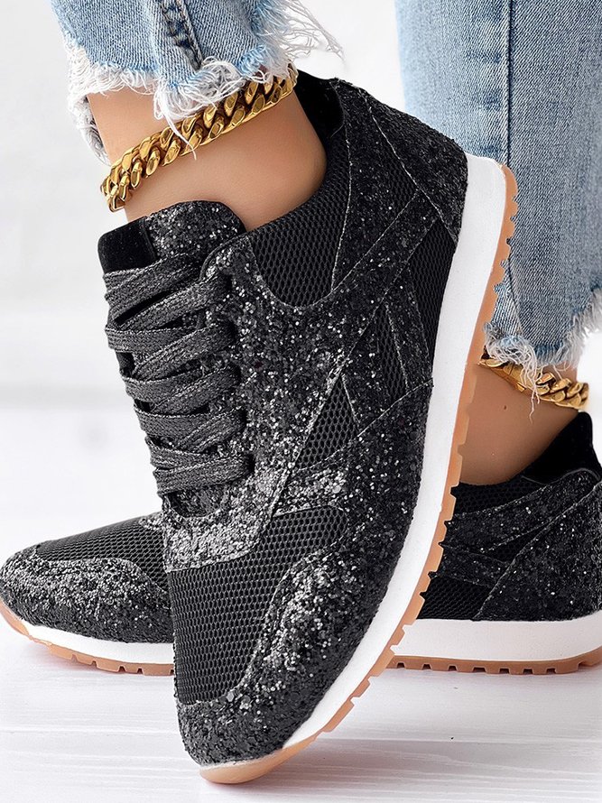 Plain Sports Glitter Christmas Casual Shoes