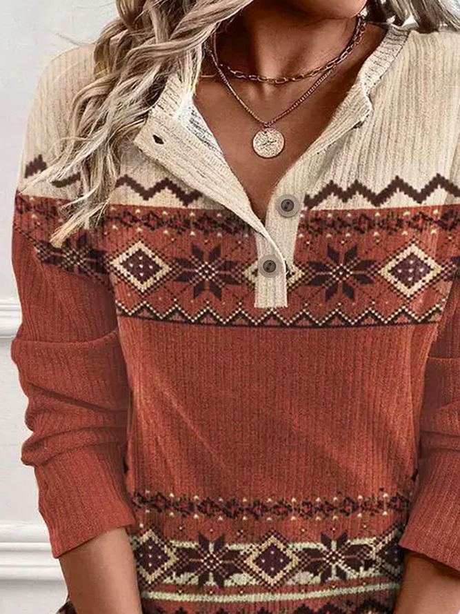 Plus size Knitted V Neck Casual Loose T-Shirt