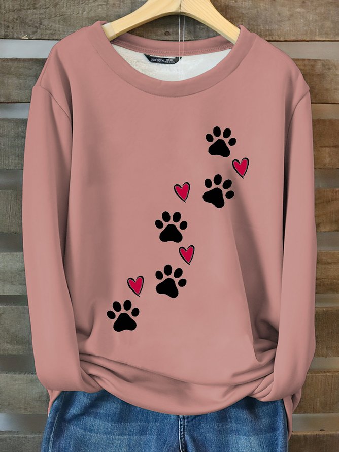 Funny Dog Crew Neck Casual Fleece Sweatshirt