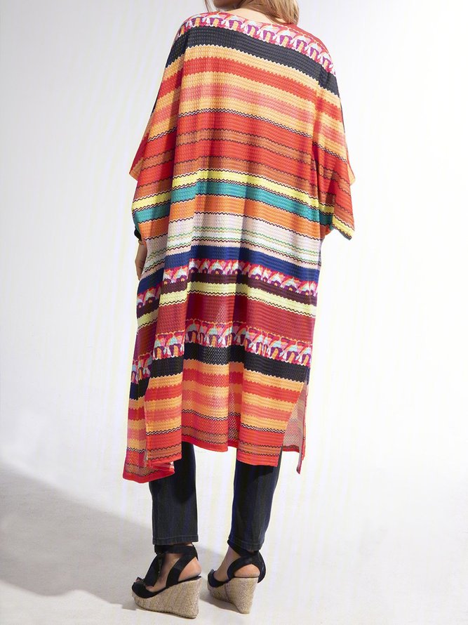 zolucky Color-block Long Sleeve Tassel Knitted Sweater coat