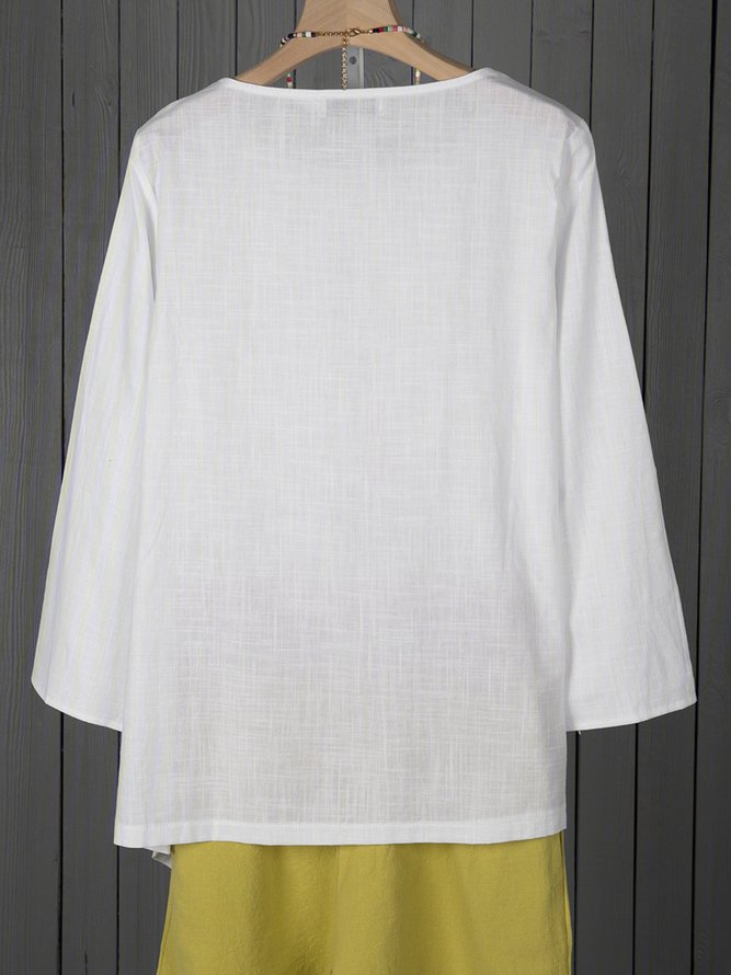 Asymmetric Linen Women Tunic Blouse