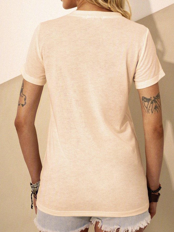 White Casual Shift Cotton Solid T-shirt