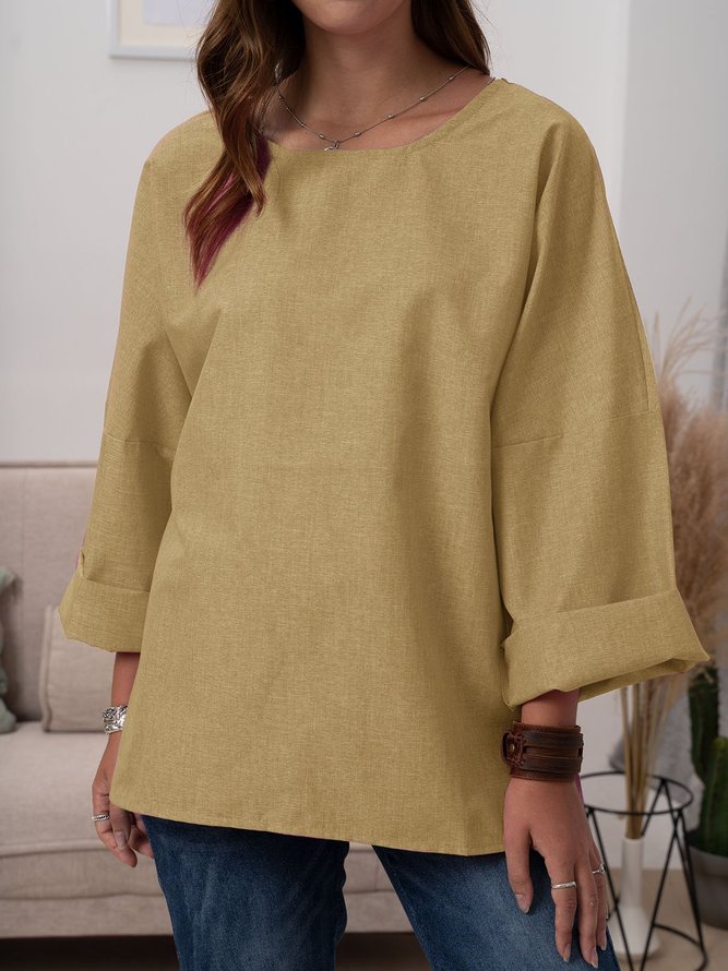 Crew Neck Long Sleeve Casual T-shirt