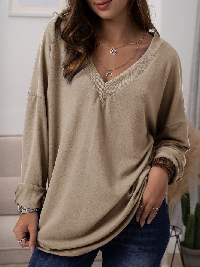 Plain Long Sleeve Casual Sweater