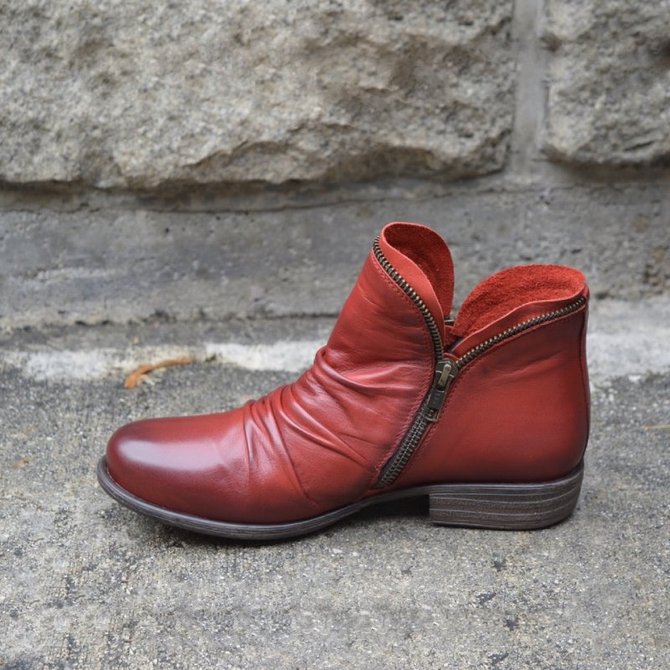 Plain Flat Low Heel Chunky Heel Breathable Winter Slip On Boots