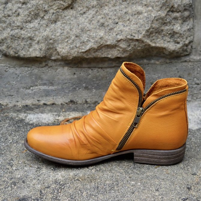 Plain Flat Low Heel Chunky Heel Breathable Winter Slip On Boots