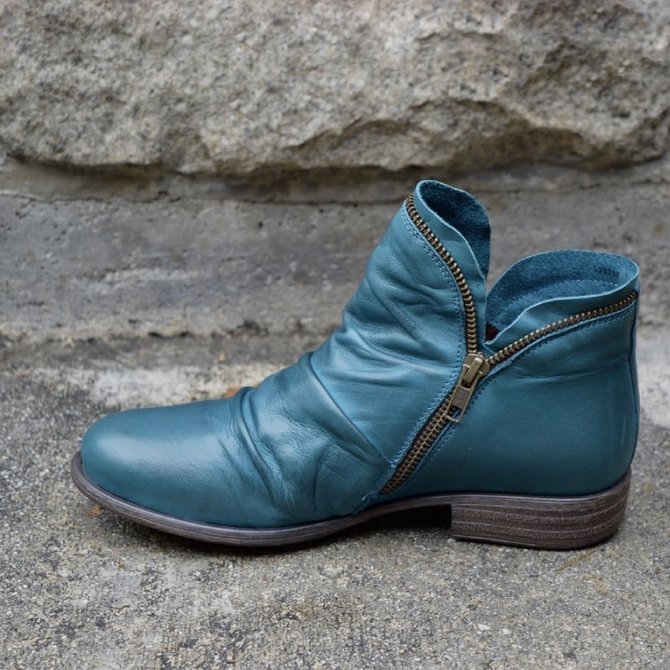 Plain Flat Low Heel Chunky Heel Breathable Winter Slip On Boots