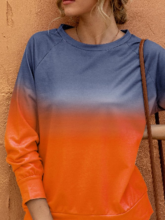 New Women Fashion Vintage Casual Long Sleeve Shift Sweatshirt