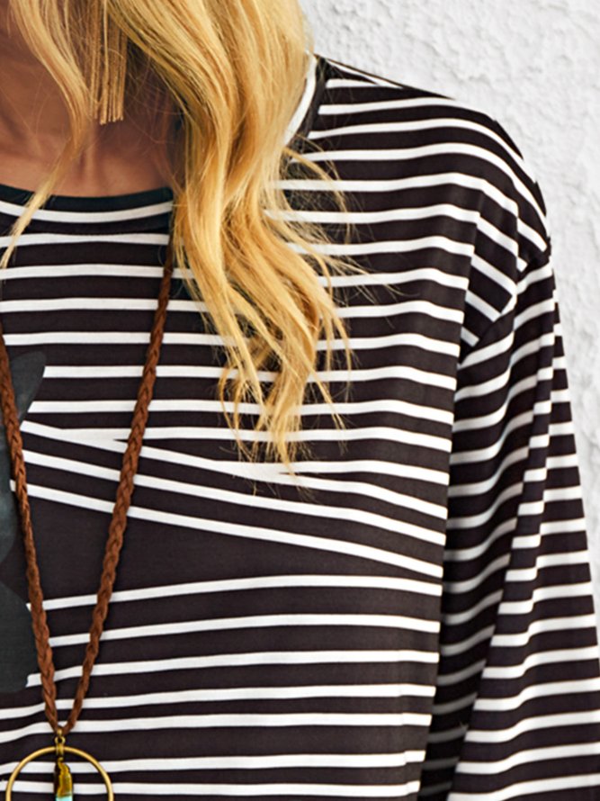 Stripes Casual Long Sleeve Top