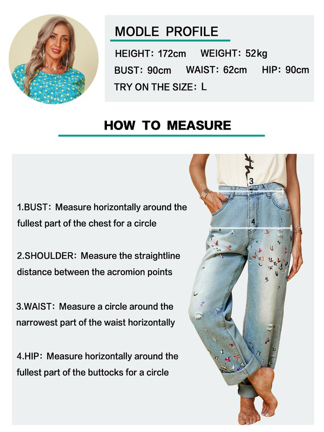Cotton Butterfly Jeans
