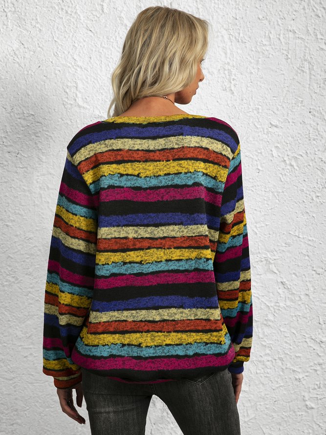 Vintage Long Sleeve Cotton-Blend Sweatshirt