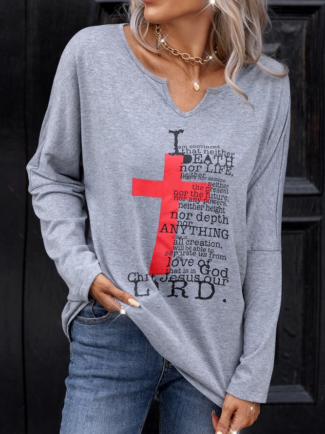 Casual Long Sleeve Printed Top T-shirt