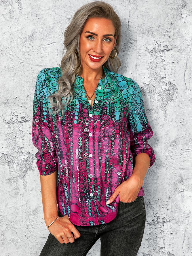 Cotton Short Sleeve Casual Blouse