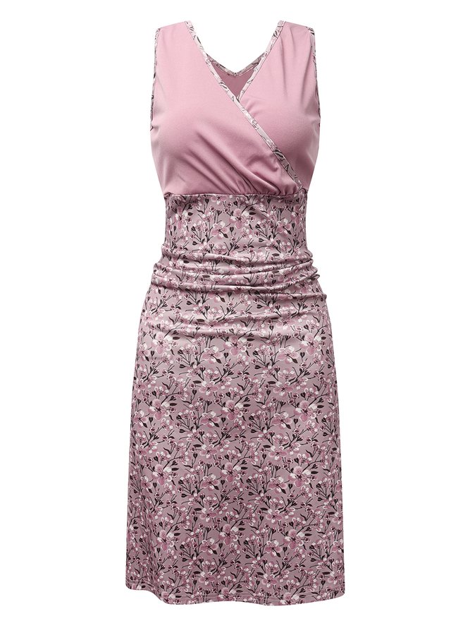 Cotton-Blend Floral-Print Spaghetti Knitting Dress