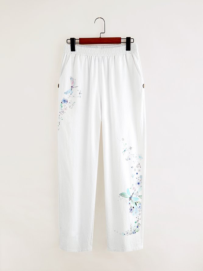 Cotton Casual summer beach floral Pants
