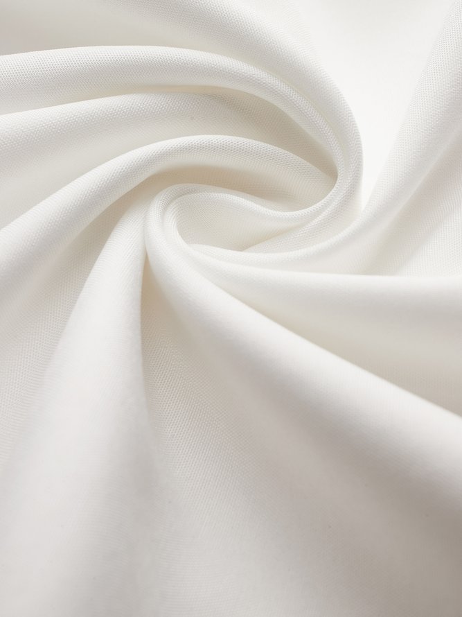Half Sleeve Holiday Cotton-Blend Plain Weaving Dress