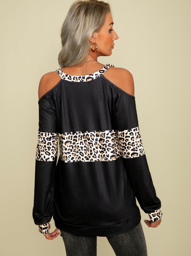 Leopard V Neck Loosen Tops