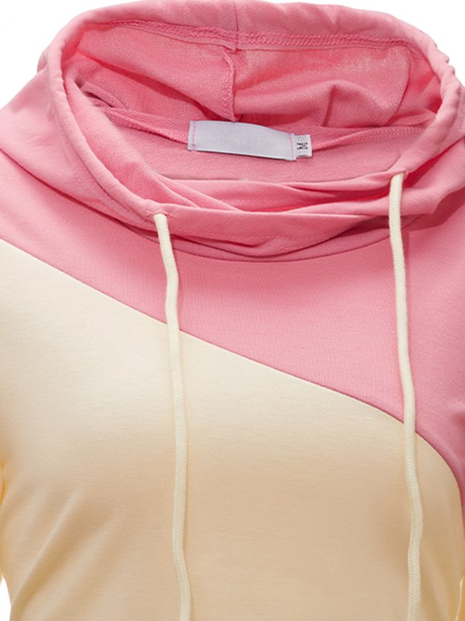 Pink Long Sleeve Casual Sweatshirt