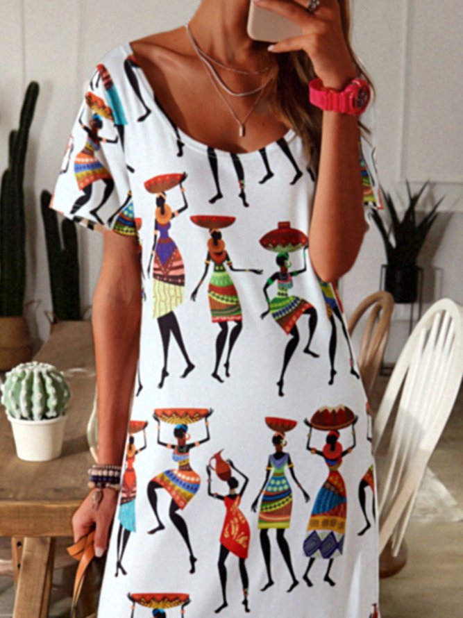 zolucky Short Sleeve Casual Knitting Dress