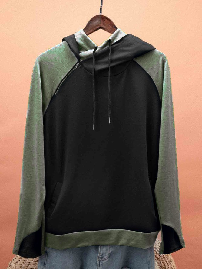 Black Long Sleeve Casual Sweatshirt