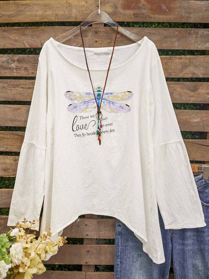 White Printed Casual Cotton Patchwork Top